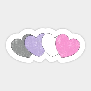 Cupiosexual hearts Sticker